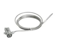 Gembird LK-CL-01 - Cable antirrobo (Plata, Cerradura con combinación, PVC, Acero, Zinc, 4 mm, 45 mm, 185 mm)