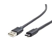 Gembird Cable USB CC-USB2-AMCM-1M - USB 2.0 A a Tipo C macho-macho, carga rápida, 1 m, negro