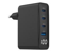 Gembird Cargador Rápido USB GaN de 4 puertos y 100 W con Pantalla LCD Negro