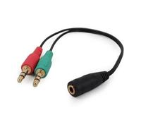 Gembird CCA-418 Cable Adaptador de Audio 3.5mm Hembra a 2 x 3.5mm Macho 0.2m