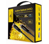 GEMBIRD CCBP-HDMI-AOC-80M-02 Cable HDMI AOC con Ethernet, HDMI 2.0 4K UHD a 60 Hz, Negro
