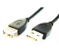 Gembird Cable USB 2.0 CC-USB2-AMAF-10 Extensión A macho-hembra 3 m Negro chapado en oro