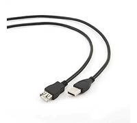 Gembird Cable USB 2.0 CC-USB2-AMAF-10 Extensión A macho-hembra 3 m Negro chapado en oro