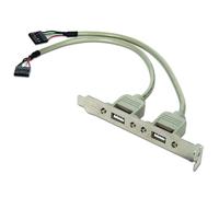 Bracket USB 2.0 Gembird Conexión Doble a Placa Base Gris Metálico 0.25m