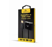gembird Display Port Macho A HDMI Hembra + Cable Adaptador VGA Hembra Negro