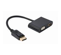 Gembird DisplayPort Macho a HDMI Hembra + VGA Hembra Negro