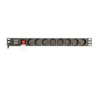 Gembird EG-PDU-014-F Unidad de distribución de energía (PDU) 8 Salidas AC 1U Negro