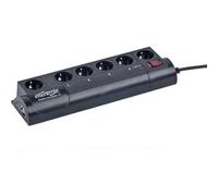 Gembird EG-PMS2 Regleta Protectora de Sobretensión Programable 6 Tomas Schuko con Interruptor 1.8m Negro
