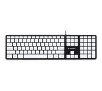 GEMBIRD KB-MCH-02-BKW Teclado (Ingles) USB SÚPER Delgado, Diseã‘O DE EE. UU., Blanco Y Negro