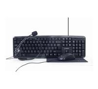 Gembird KBS-UO4-01 4 EN 1 Teclado (Ingles) RATÓN, Auriculares, Alfombrilla
