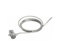 Gembird LK-CL-01 - Cable antirrobo (Plata, Cerradura con combinación, PVC, Acero, Zinc, 4 mm, 45 mm, 185 mm)