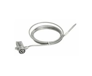 Gembird LK-CL-01 - Cable antirrobo (Plata, Cerradura con combinación, PVC, Acero, Zinc, 4 mm, 45 mm, 185 mm)