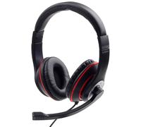 Gembird - MHS-03-BKRD auricular y casco Auriculares Alámbrico Diadema Juego Negro, Rojo