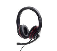 Gembird - MHS-03-BKRD auricular y casco Auriculares Alámbrico Diadema Juego Negro, Rojo
