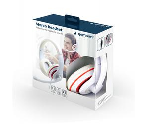 Gembird - MHS-03-WTRD auricular y casco Auriculares Alámbrico Diadema Llamadas/Música Rojo, Blanco