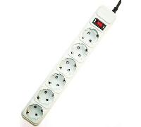 Gembird SPG6-B-10C Regleta Protectora de Sobretensión 6 Tomas Schuko con Interruptor 3m Blanca