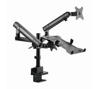 Gembird Ma-da3-02 Soporte Doble para Monitor + Portátil 17"-32" VESA 100 Max 8Kg Negro