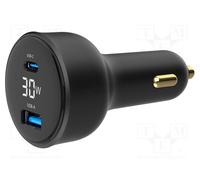 GEMBIRD TA-UC-AC2PD30LCD-CAR-01 Alimentador USB