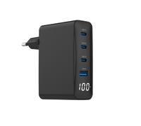 CARGADOR RAPIDO GEMBIRD USB GAN DE 4 PUERTOS 100 W LCD NEGRO