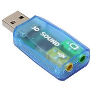 Gembird Tarjeta de Sonido USB, Plug and Play, 3D Sound, Salidas Jack 3.5 mm, Transparente, 52 x 23 x 12 mm, Sc-usb-02