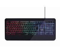 GEMBIRD Teclado Multimedia retroiluminado 'Rainbow', Negro, diseño de EE. UU. Marca