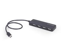 Gembird uhb-cm-u2p4-01 concentrador usb tipo c de 4 puertos, negro