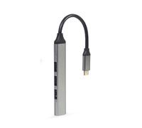 Hub Gembird 4 puertos 5000 Mbit/s modelo UHB-CM-U3P1U2P3-03 USB-C integrado compatible USB 3.2/2.0