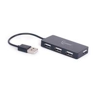 Gembird uhb-u2p4-04 hub de interfaz usb 2.0 480 mbit/s negro