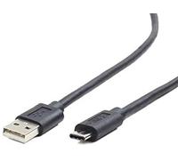 Gembird Cable USB CC-USB2-AMCM-1M - USB 2.0 A a Tipo C macho-macho, carga rápida, 1 m, negro