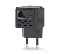 Gembird WNP-RP300-03-BK repetidor y transceptor Repetidor de red 300 Mbit/s Negro