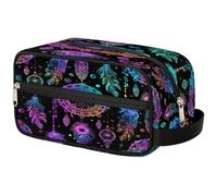 GeMeFv Bolsa de aseo colorida con diseño de atrapasueños, bolsa de maquillaje portátil, bolsa de afeitado de gran capacidad para hombres y mujeres, Atrapasueños coloridos, 10.5×4.4×5.3 in