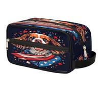 GeMeFv Happy Cocker Spaniel - Neceser colgante para cosméticos, portátil, de viaje, de gran capacidad, para hombres y mujeres, Happy Cocker Spaniel Dog, 10.5×4.4×5.3 in