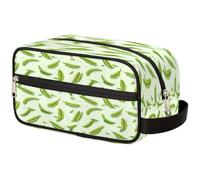 GeMeFv Neceser colgante con guisantes verdes y vegetales, bolsa de maquillaje portátil de gran capacidad para hombres y mujeres, Guisante de verduras verdes, 10.5×4.4×5.3 in