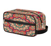 GeMeFv Neceser étnico bohemio mandala colgante bolsa de cosméticos portátil de viaje bolsa de maquillaje de gran capacidad para hombres y mujeres, Mandala étnico bohemio, 10.5×4.4×5.3 in