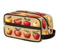GeMeFv Neceser retro pintado a mano con manzanas para colgar cosméticos, bolsa de maquillaje portátil de viaje de gran capacidad para hombres y mujeres, Manzanas retro pintadas a mano, 10.5×4.4×5.3 in