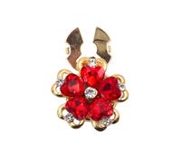 Gemelli Uomo 1PCS Rhinestone Cufflinks Shirt Button Covers Crystal Flower Jewelry Wedding Party(Red)