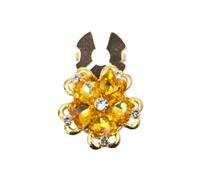 Gemelli Uomo 1PCS Rhinestone Cufflinks Shirt Button Covers Crystal Flower Jewelry Wedding Party(Yellow)