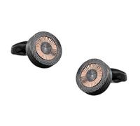 Gemelli Uomo Gemelos de camisa material latón, diseño color contrastante galvanizado doble capa(Black)