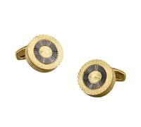 Gemelli Uomo Gemelos de camisa material latón, diseño color contrastante galvanizado doble capa(Gold)