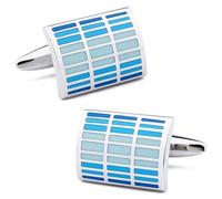 Gemelli Uomo Gemelos esmaltados de color azul y morado for hombre, camisas, puños, accesorios moda, joyería, boda(Blue)