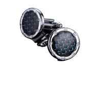 Gemelli Uomo Men's French Shirt Cufflinks High-end Round Shell Cat's Eye Stone Redwood Cuffs(Color 20)