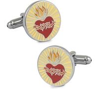 Gemelolandia | Gemelos de Camisa Sagrado Corazon de Jesus 16mm Gemelos Originales Para Camisas | Para Hombres y Niños | Regalos Para Bodas, Comuniones, Bautizos y Otros Eventos