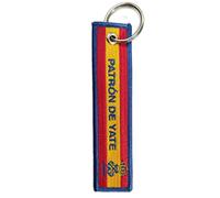 Gemelolandia | Llavero de tela de Capitán de yate, P.E.R y Patrón de Yate | Para Ropa, Motos o Mochilas | Tamaño 13 x 3 cm | Llavero bordado en tela | (Patron de yate)