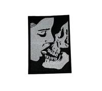 Gemelolandia | Parche Bordado Termoadhesivo Beso Chica Calavera - Edición Limitada - 6 x 8.5 cm - Ideal para mochilas y ropa