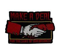 Gemelolandia | Parche Bordado Termoadhesivo Make A Deal With The Devil - Edición Limitada - 10 x 6.5 cm - Ideal para mochilas y ropa
