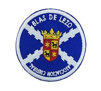 Gemelolandia | Parche termoadhesivo Asociación cultural Blas de Lezo 7cm | Muy Adherentes | Patch Stickers Para Decorar Tu Ropa | Fáciles de Poner (Azul)