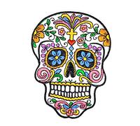 Gemelolandia | Parche Termoadhesivo Calavera Katrina white big mod1 10x7,5 cm | Muy Adherentes | Patch Stickers Para Decorar Tu Ropa | Fáciles de Poner