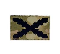 Gemelolandia | Parches Reflectantes con Cruz de borgoña| Para Ropa, Motos o Mochilas | Tamaño 8x5cm (Militar Cruz Negra)