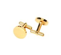 Gemelos 1 Pair Gold Color Stainless Steel Cufflink For Men Wedding Jewelry Shirt Blazer Cuff Button Clip(Round Gold)