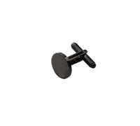 Gemelos 10Pcs/Lot 15mm 20mm Round Cufflinks Stainless Steel Mirror Polish Blank Cufflinks(Black color 15mm)
